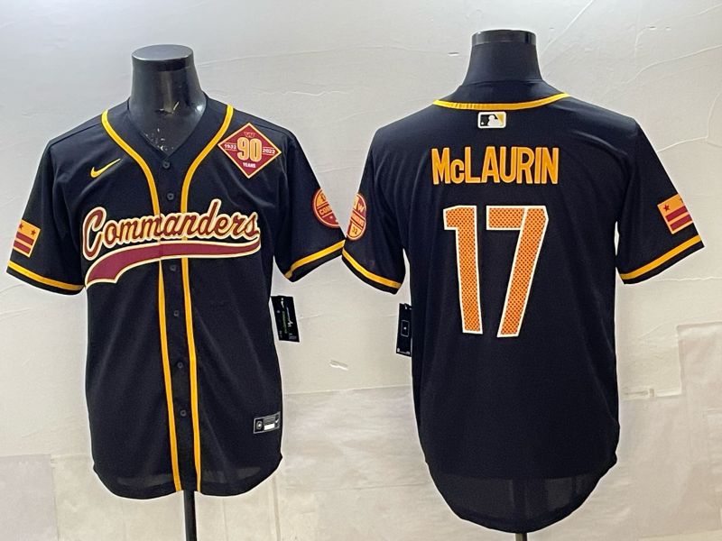 Men 2025 Nike Washington Commanders #17 Mclaurin Black 3th generation Joint Name Limited NFL Jersey 006->washington commanders->NFL Jersey